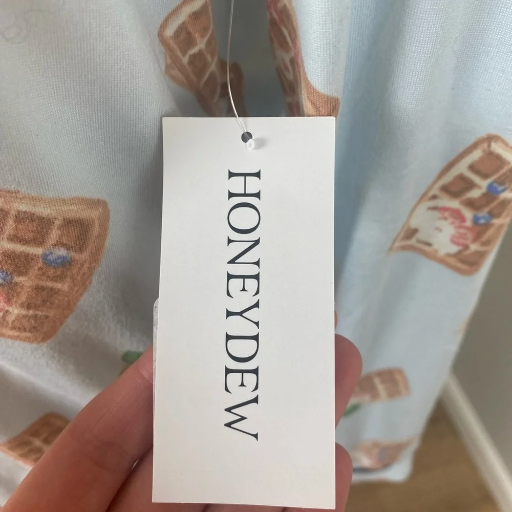 Honeydew NWT FLAW Quiet Night Sky Blue Waffles PJ Set Size Small - Picture 5 of 6